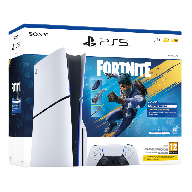 Sony PS5 Slim 1 TB + Bundle Fortnite Flowering Chaos